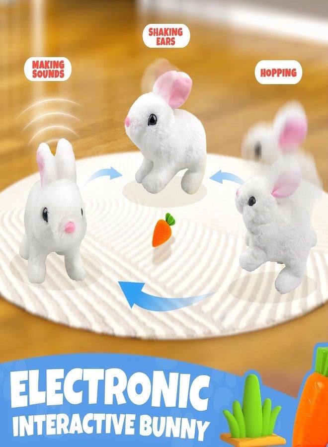 KINJORU Hopping Walking Bunny Toy with Sounds, Jumping Rabbit Wiggling Ears, Twitching Mouth and Nose, Educational Interactive Bunny Rabbit Toy for Baby Kids - Image 5
